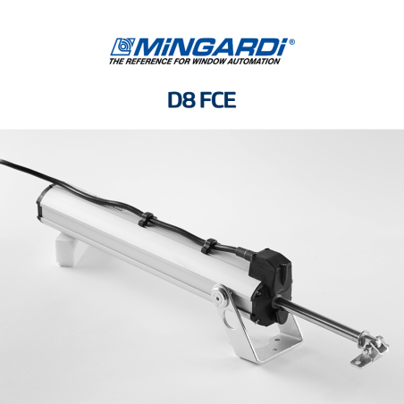 D8 FCE Mingardi - Attuatore elettrico a stelo per finestre a sporgere e lucernari