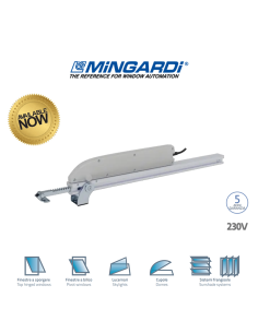 DRIVE EVO 2 Mingardi - Attuatore a cremagliera per lucernari cupole e frangisole 1000N