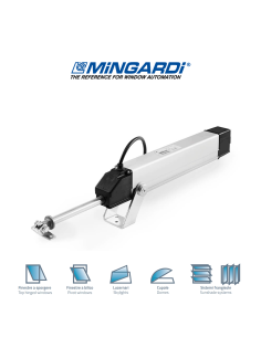 EURO 1 Mingardi - Attuatore elettrico a stelo per finestre a sporgere e lucernari