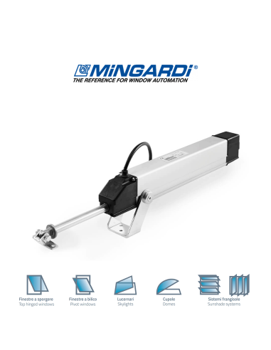 EURO 1 Mingardi - Attuatore elettrico a stelo per finestre a sporgere e lucernari
