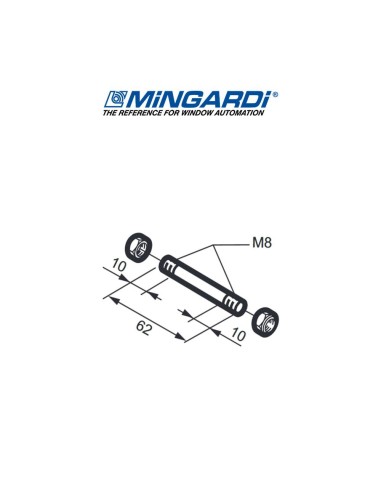 2700102 Mingardi | Perno anteriore per versioni frangisole