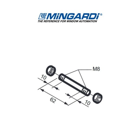 2700102 Mingardi | Perno anteriore per versioni frangisole