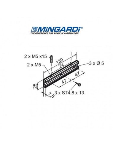 2700105 Mingardi | Staffa supporto attuatore speciale
