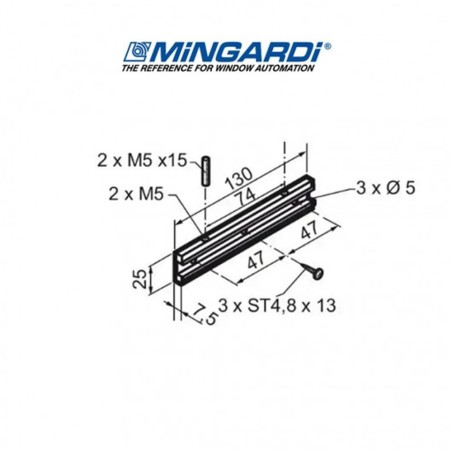 2700105 Mingardi | Staffa supporto attuatore speciale