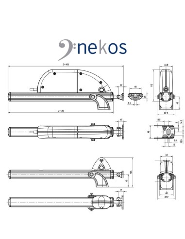 SKY 650 Nekos attuatore a cremagliera per lucernari e cupole