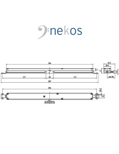 KIMO 225 Nekos attuatore a catena piccolo ad incasso a scomparsa per finestre a sporgere e vasistas