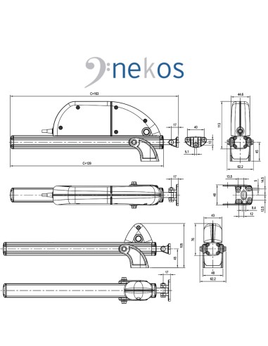 SKYRO 850 Nekos - Attuatore a cremagliera per lucernari e cupole