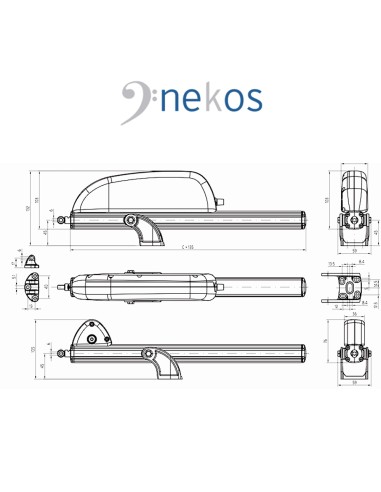 SKY 450 Nekos attuatore a cremagliera per lucernari e cupole