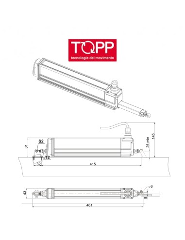 S80 Topp - Attuatore a stelo per lucernari e cupole