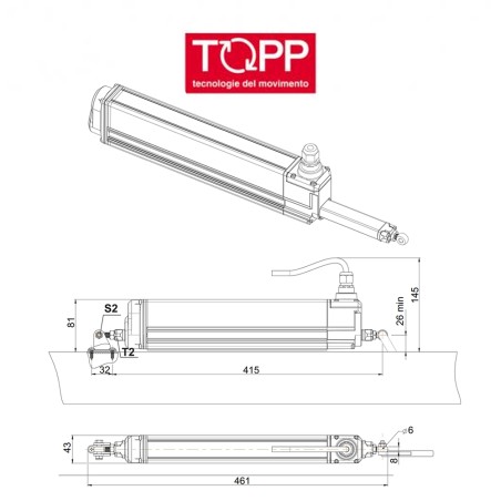 S80 Topp - Attuatore a stelo per lucernari e cupole