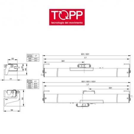 C50 Topp - Attuatore elettrico a catena per finestre vasistas e lucernari