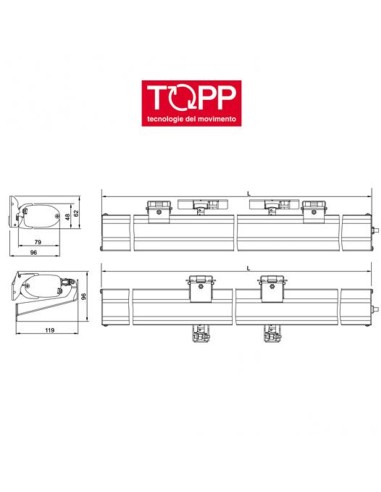 C160 RWA a doppia catena Topp - Attuatore elettrico a catena per finestre vasistas e lucernari