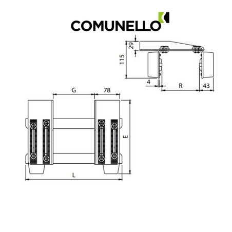 Piastra guida cancello regolabile gigante Art. 257