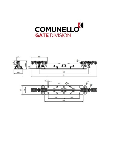 CGS-600.18 M - Comunello - Carrello Bullet Mini regolabile a 18 ruote