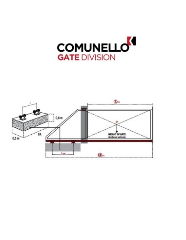 KIT CGA - 150 - 600K 6 M - Comunello - Kit per cancelli autoportanti fino a 600Kg di peso