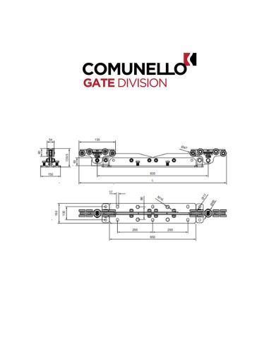 CGS-600.18 P - Comunello - Carrello Bullet Piccolo regolabile a 18 ruote