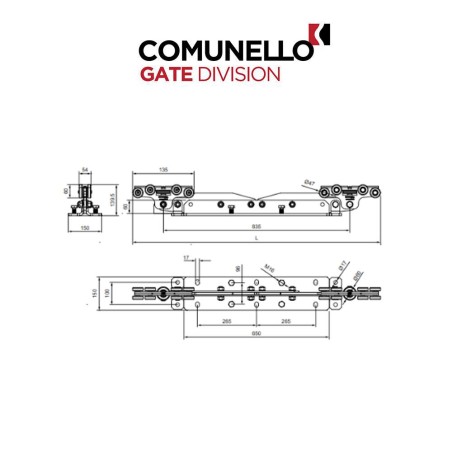 CGS-600.18 P - Comunello - Carrello Bullet Piccolo regolabile a 18 ruote