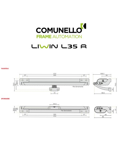 LIWIN L35 2W-NET Comunello - Doppio attuatore elettrico a catena per finestre vasistas e a sporgere | Accessori per Infissi