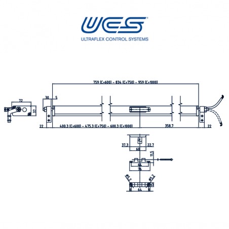 QUASAR L Ultraflex UCS - Attuatore a catena per finestre vasistas e a sporgere