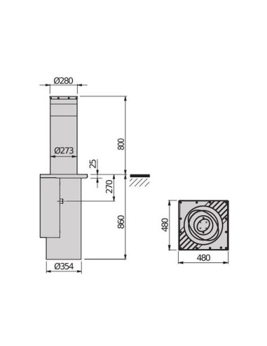 PILLAR B 275 / 800.6C BFT dissuasore di sosta di passaggio