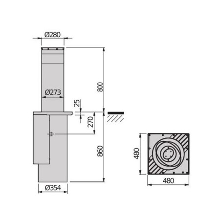 PILLAR B 275 / 800.6C BFT dissuasore di sosta di passaggio