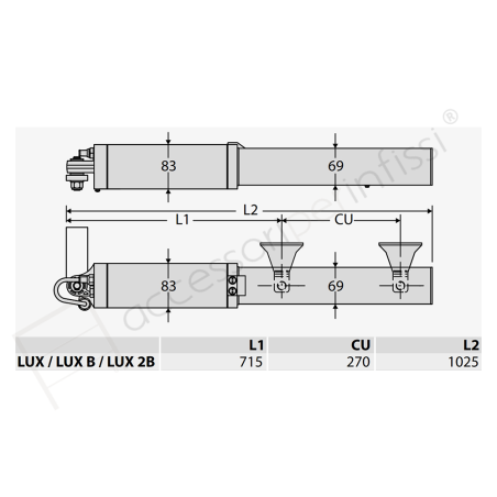 LUX BFT pistone oleodinamico per ante a battente