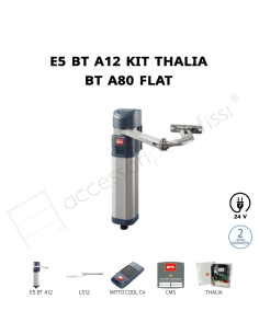 E5 BT A12 KIT THALIA BT A80 FLAT BFT operatore elettromeccanico per ante di cancelli battenti pedonali e carrabili