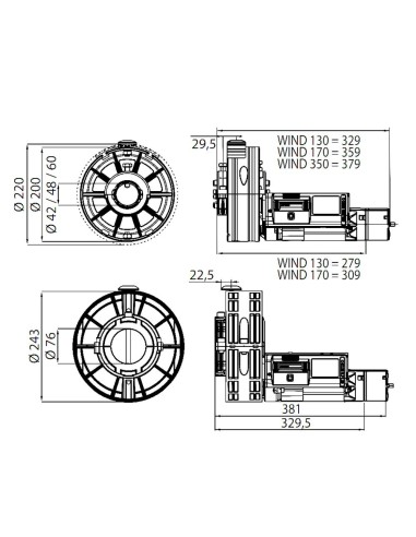 WIND AC A KIT 170/200-60 EF AUTO BFT operatore per serrande avvolgibili