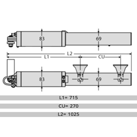 LUX B 230V BFT attuatore oleodinamico per ante a battente fino a 2m e 300kg