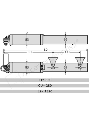 LUX FC 2B BFT operatore oleodinamico per ante fino a 2 m e 300 kg