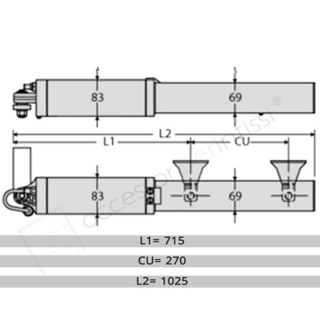 LUX GV BFT operatore oleodinamico 230v per ante battenti fino a 2,3 m e 300 kg