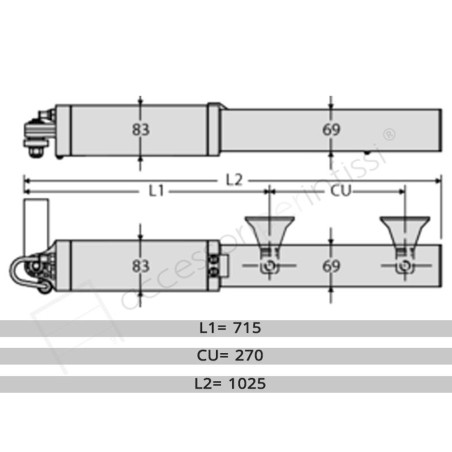 LUX LR BFT operatore oleodinamico 230v per ante battenti fino a 4 m e 500 kg