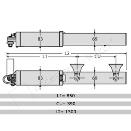 LUX G BFT operatore oleodinamico 230v per ante battenti fino a 5 m e 800 kg