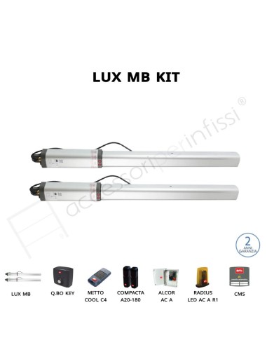 LUX MB KIT per operatori oleodinamici 230v per ante battenti fino a 2,3 m e 300 kg