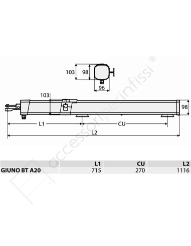 GIUNO ULTRA BT A20 KIT BFT completo per cancelli a battente