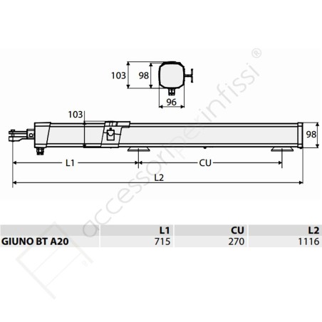 GIUNO ULTRA BT A20 KIT BFT completo per cancelli a battente