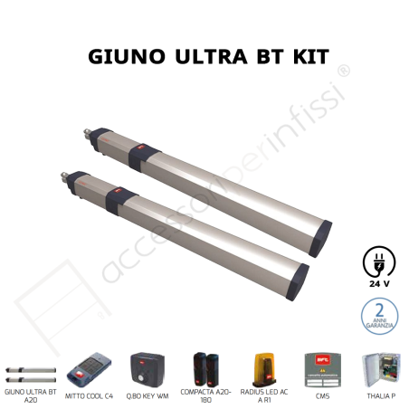 GIUNO ULTRA BT A20 KIT BFT completo per cancelli a battente