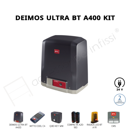 DEIMOS ULTRA BT A400 KIT BFT completo 24 V per cancelli scorrevoli