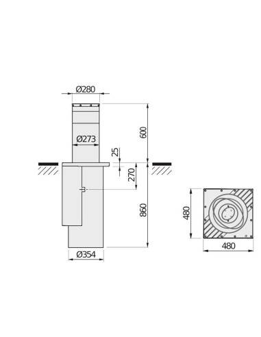 PILLAR B 275 / 600 BFT dissuasore di sosta di passaggio