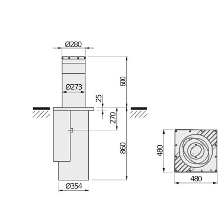 PILLAR B 275 / 600 BFT dissuasore di sosta di passaggio