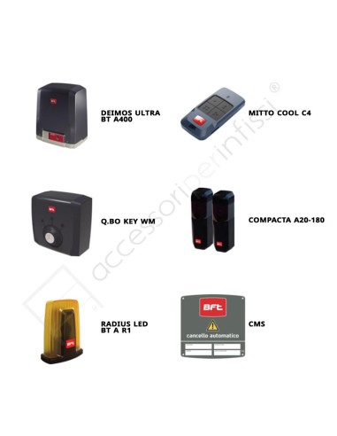 DEIMOS ULTRA BT A600 KIT BFT completo 24 V per cancelli scorrevoli