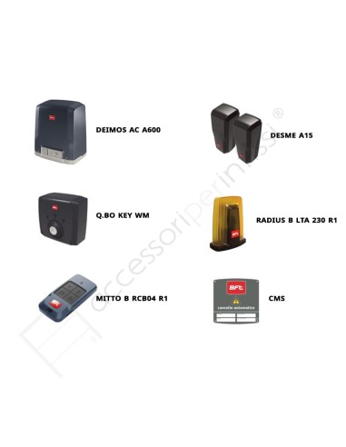 DEIMOS AC A600 KIT BFT completo 230 V per cancelli scorrevoli