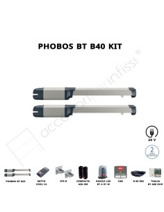 PHOBOS BT B40 KIT BFT completo 24 V per cancelli a battente 2