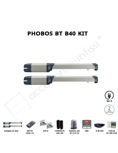 PHOBOS BT B40 KIT BFT completo 24 V per cancelli a battente