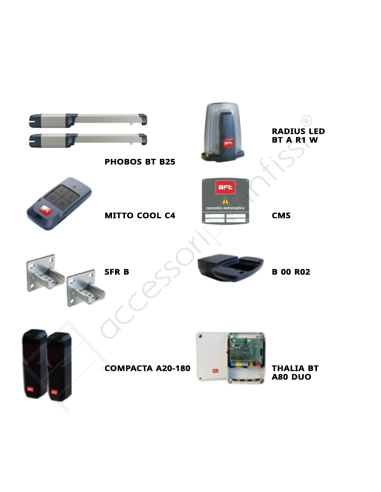 PHOBOS BT B25 KIT BFT completo 24 V per cancelli a battente