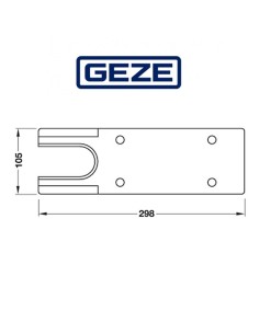 102127 Geze | Piastra per chiudiporta inox per TS 500 NV / TS 500 N EN3 2