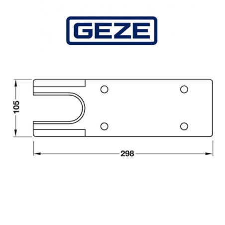 102127 Geze | Piastra per chiudiporta inox per TS 500 NV / TS 500 N EN3