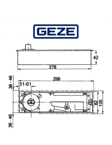 104028 Geze | Chiudiporta a pavimento TS 500/NV EN 1-4 con fermo a 90°