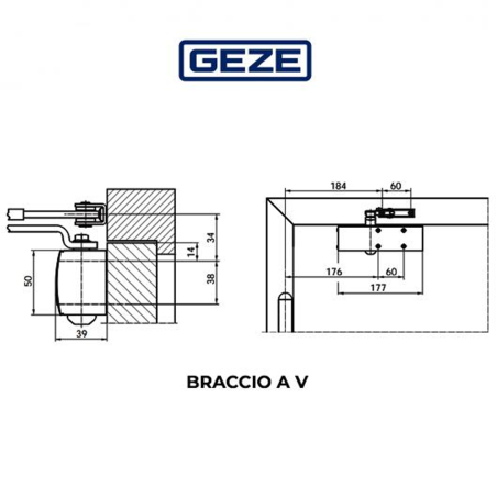 TS 1500 Geze - Chiudiporta aereo per porte a battente