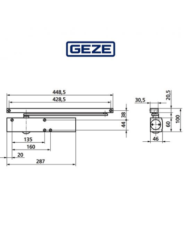 TS 3000 V Geze - Chiudiporta aereo per porte a battente
